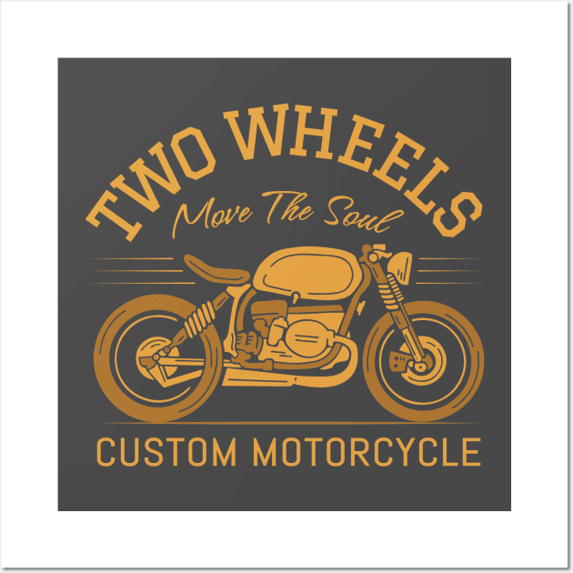 Two wheels motorcycle retro design Wall Art by noorshine